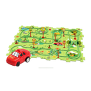 Conjunto de pista educativa para carros elétricos Xinyux com 25 peças, incluindo elementos de floresta para brincadeiras educativas.