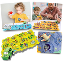 Conjunto de pista educativa para carros elétricos da Xinyux, com curvas e obstáculos para diversão e aprendizado.