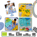 Quebra-cabeça de pista de carros educativo e divertido da Twinkseal, com peças coloridas de puzzles clássicos para crianças.