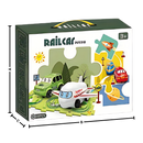 Quebra-cabeça clássico de pista de carros educativa e divertida da Twinkseal, com peças coloridas e detalhes de uma pista de corrida.