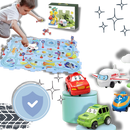 Quebra-cabeça clássico da Twinkseal com pista de carros educativa e divertida, peças coloridas e seguras para crianças.