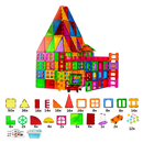 Blocos de construção magnéticos educativos Ozerty França, conjunto com 258 peças para montar e aprender brincando.