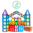 Blocos de construção magnéticos educativos Ozerty France com figuras e figuras de ensino para crianças, ideal para aprender brincando.