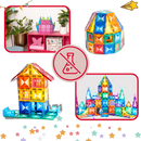 Blocos de construção magnéticos educativos Ozerty France, com figuras e peças para montar e aprender.