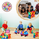 Blocos de construção magnéticos educativos da Ozerty França, com formas coloridas para montar e aprender.