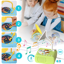Brinquedo educativo de gramofone retrô da Thogive, com design vintage e botões para tocar músicas de forma fácil e divertida.