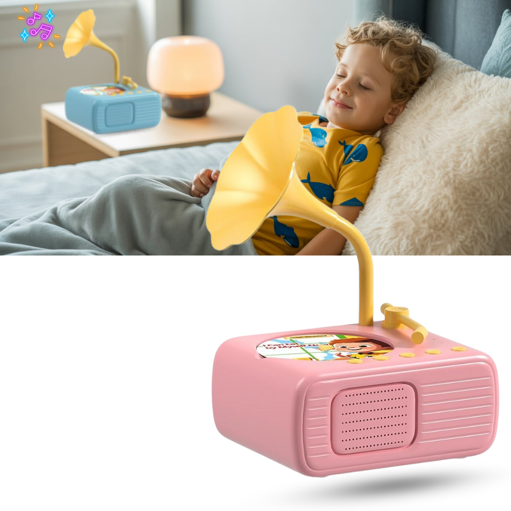 Brinquedo educativo de gramofone retrô Thogive, brinquedo sonoro vintage com design clássico e detalhes detalhados.