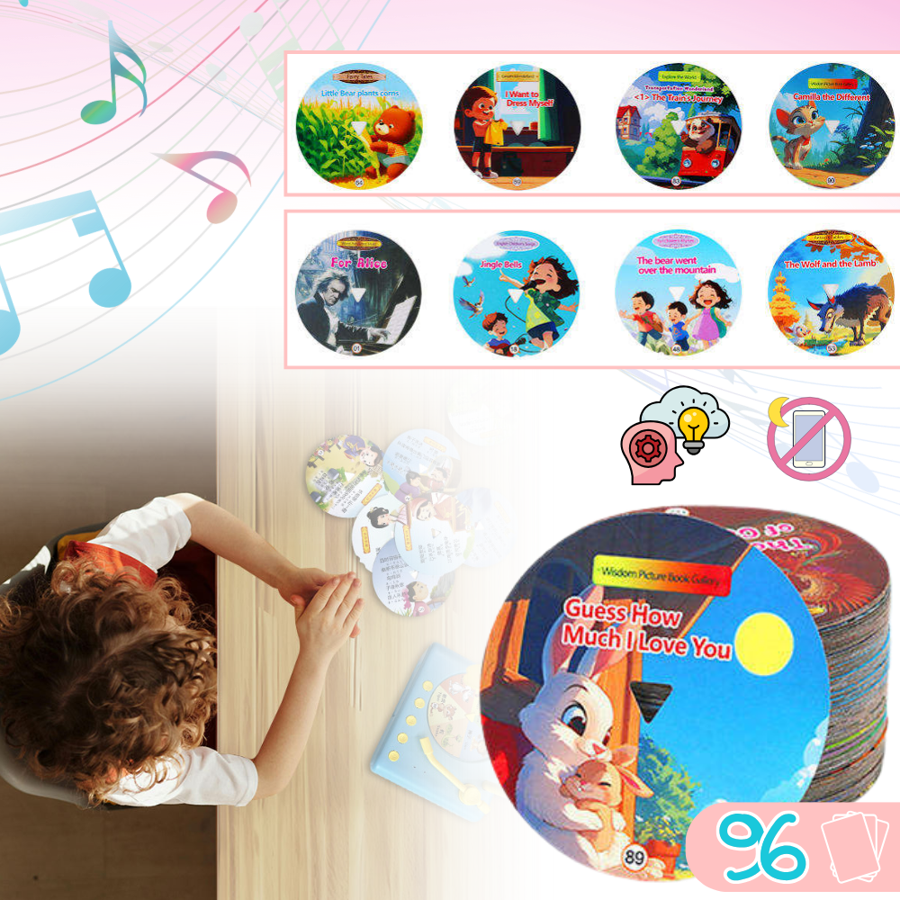 Brinquedo educativo de gramofone retrô Thogive, com design vintage e detalhes coloridos para estimular aprendizado infantil.