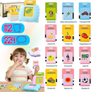 Cartões parlantes educativos para crianças da marca Riserva, com ilustrações e palavras para aprender de forma divertida.