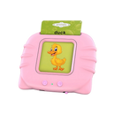 Cartões parlantes educativos rosa da Riserva, brinquedo infantil que ensina palavras e cores de forma interativa.