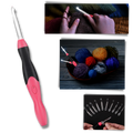 Conjunto de 10 crochets ergonômicos com LED para artesanato, marca Eeekit, ideal para trabalhos de crochê e projetos criativos.