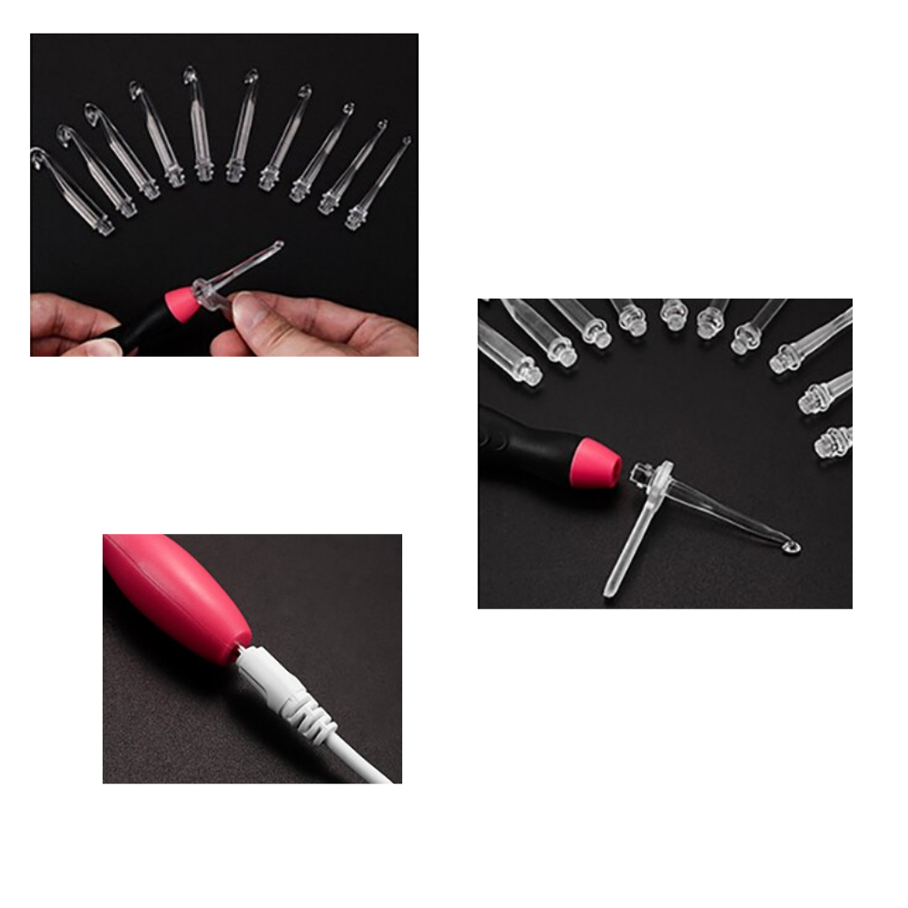 Conjunto de crochets ergonômicos com LED para crochê e trabalhos manuais, marca Eeekit, ferramentas de artesanato criativo.