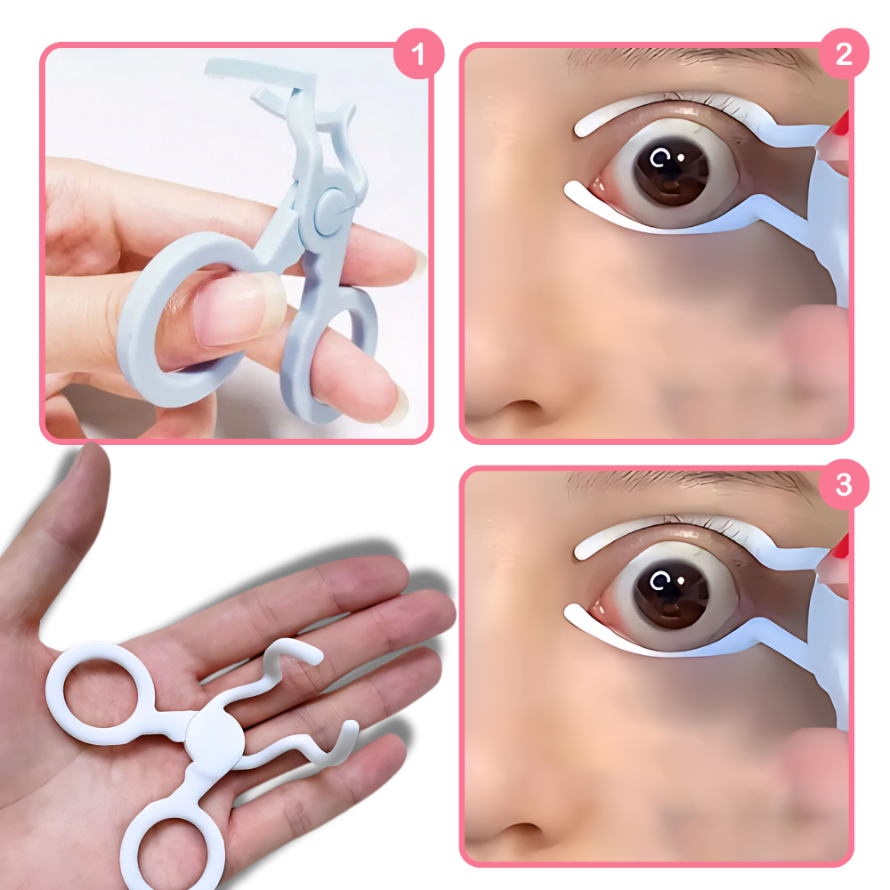 Ferramenta QHlight para remoção de lentes de contato, mão segurando dispositivo para cuidado fácil e seguro dos olhos.