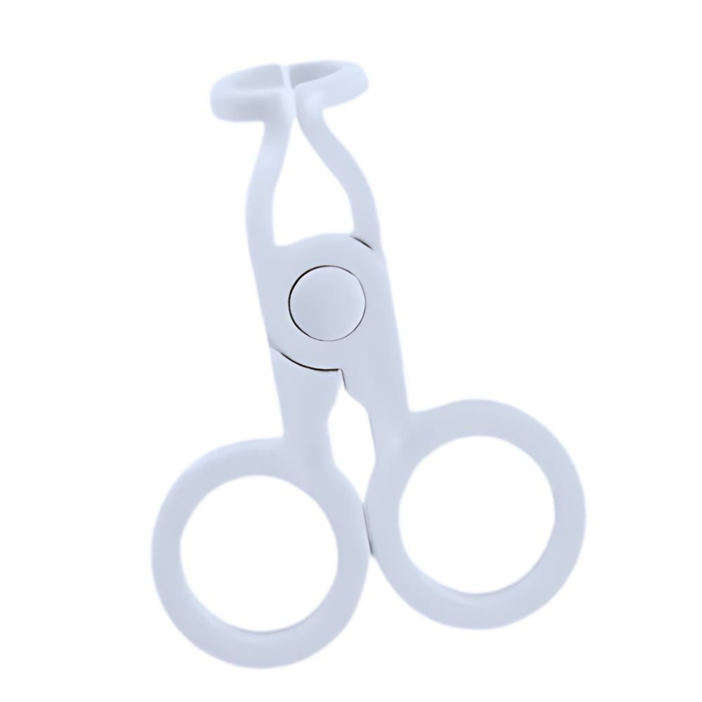Ferramenta branca da QHlight para remoção fácil de lentes de contato, ideal para cuidados oculares seguros e confortáveis.