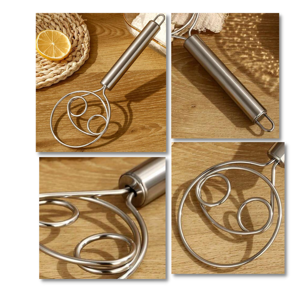 Batedor de massa dinamarquês em aço inoxidável da Beatleru, com design ergonômico para misturar sem esforço em utensílios de cozinha