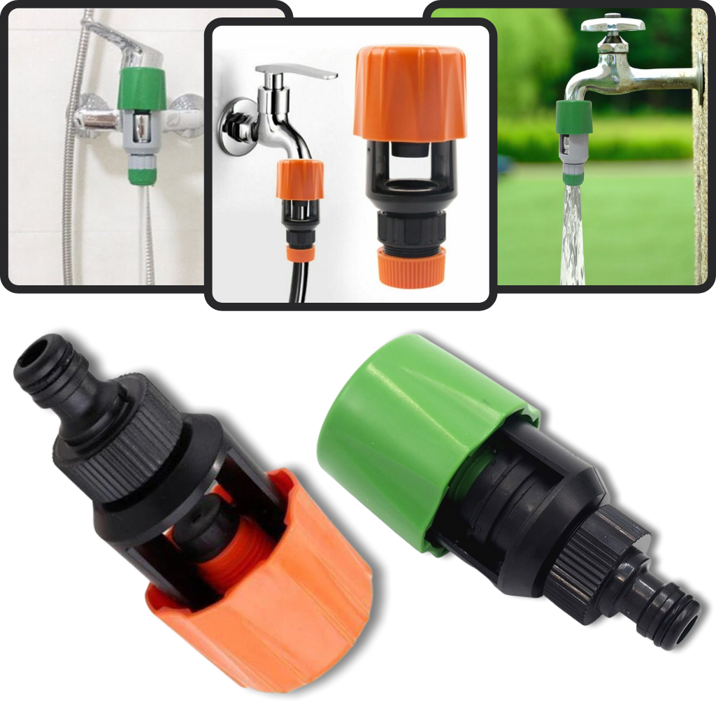 Connecteur de tuyau d'arrosage universel pour robinet de cuisine Egmy, pièce de plomberie orange, compatible avec robinets.