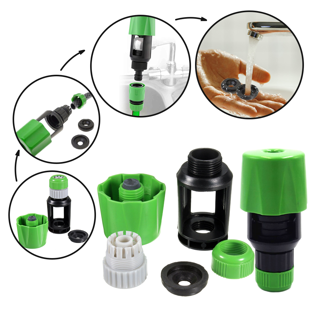 Connecteur de tuyau d'arrosage universel pour robinet de cuisine, marque Egmy, en plastique orange, pièce de plomberie.