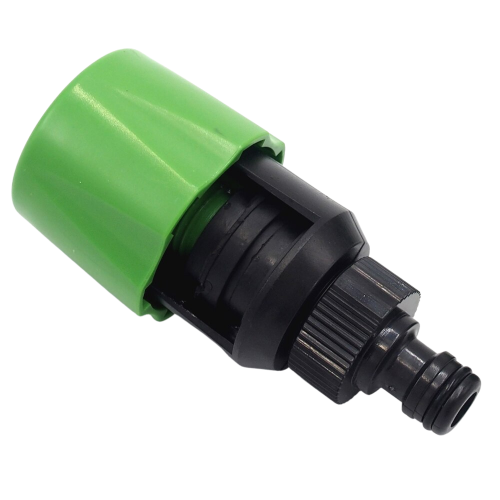 Connecteur de tuyau d'arrosage universel pour robinet de cuisine, pièce de plomberie de la marque Egmy, en plastique orange.