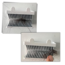 Filtro de cabelo para ducha Ek9006802 em material de plomeria azul, ideal para evitar entupimentos na tubulação.
