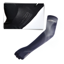 Luvas de proteção solar para braços da marca Elaydool, em tecido azul, usadas na segurança de veículos, modelo para mulheres.