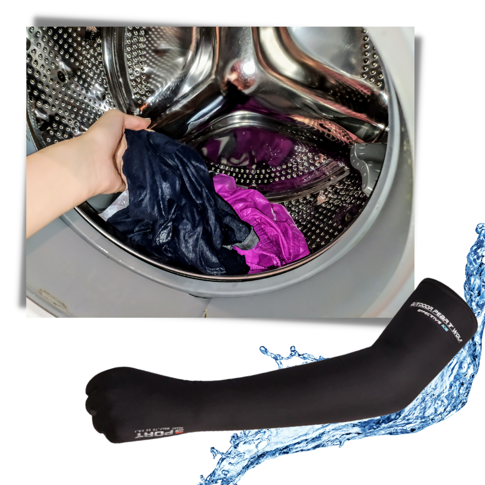 Luvas de proteção solar para braços da marca Elaydool, em azul, usadas na segurança de veículos para proteção contra o sol.