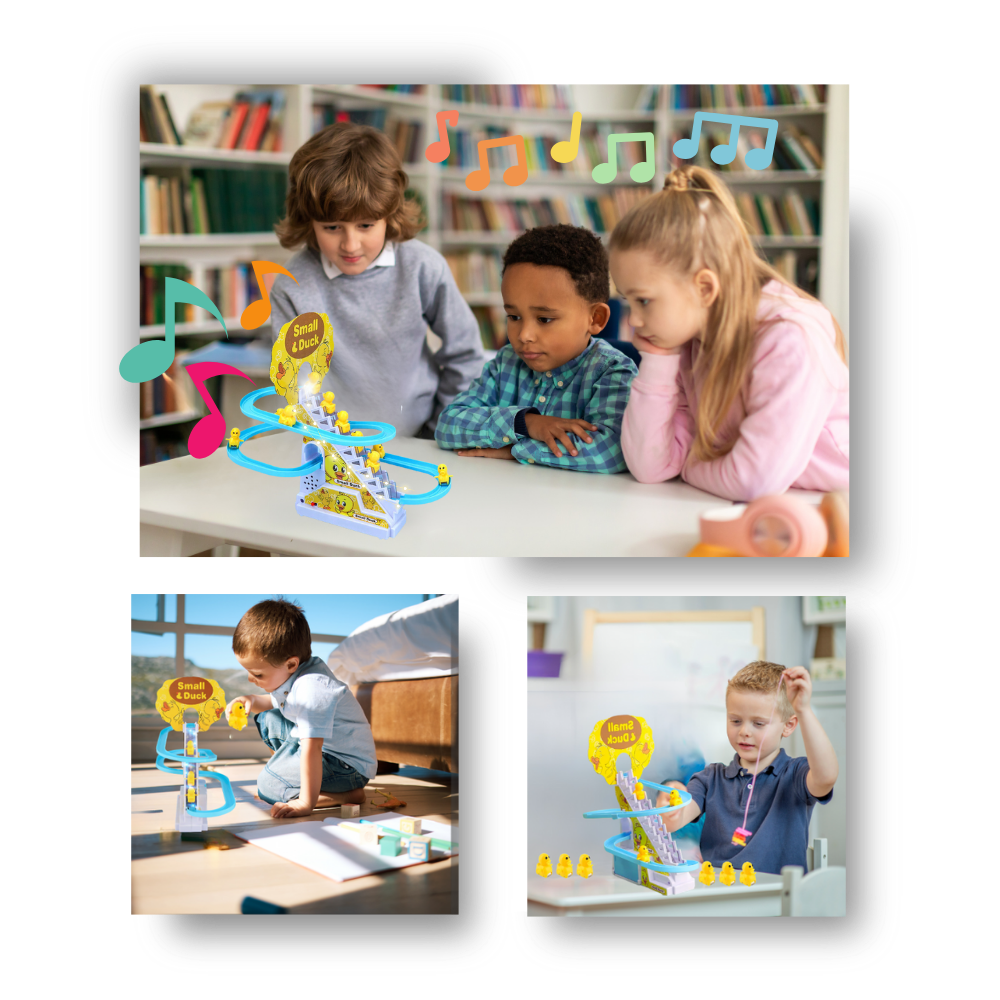 Faixa de corrida de patos interativos Ottwn, brinquedo educativo com patos eletrônicos que estimulam o aprendizado e a diversão.