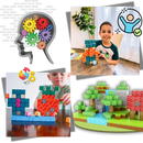 Blocos magnéticos de construção Minecraft da marca Elegant, 72 peças, brinquedo criativo para montar cenas do jogo.