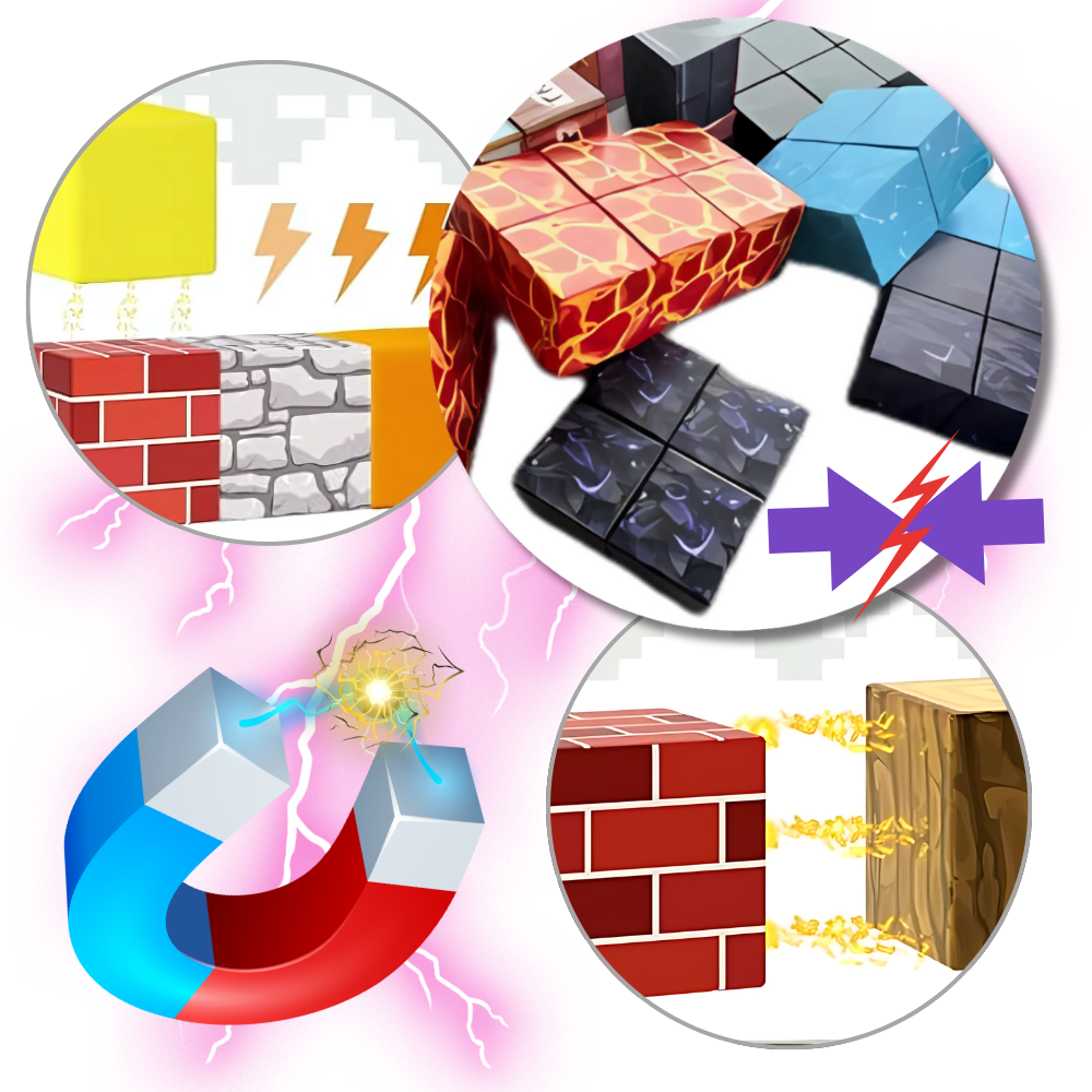 Blocos magnéticos Minecraft da Elegant, brinquedo de construção com 72 peças coloridas e magnéticas para montar cenários criativos.