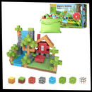 Blocos magnéticos Minecraft da Elegant, conjunto de 72 peças para brinquedos de construção coloridos e interativos.