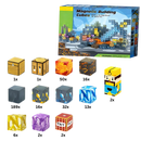 Blocos magnéticos Minecraft Elegant, brinquedos de construção com 72 peças para montar cenários do jogo.