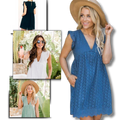 Robe elegante Hirigin em broderie anglaise com detalhes delicados e tecido leve, ideal para ocasiões especiais.
