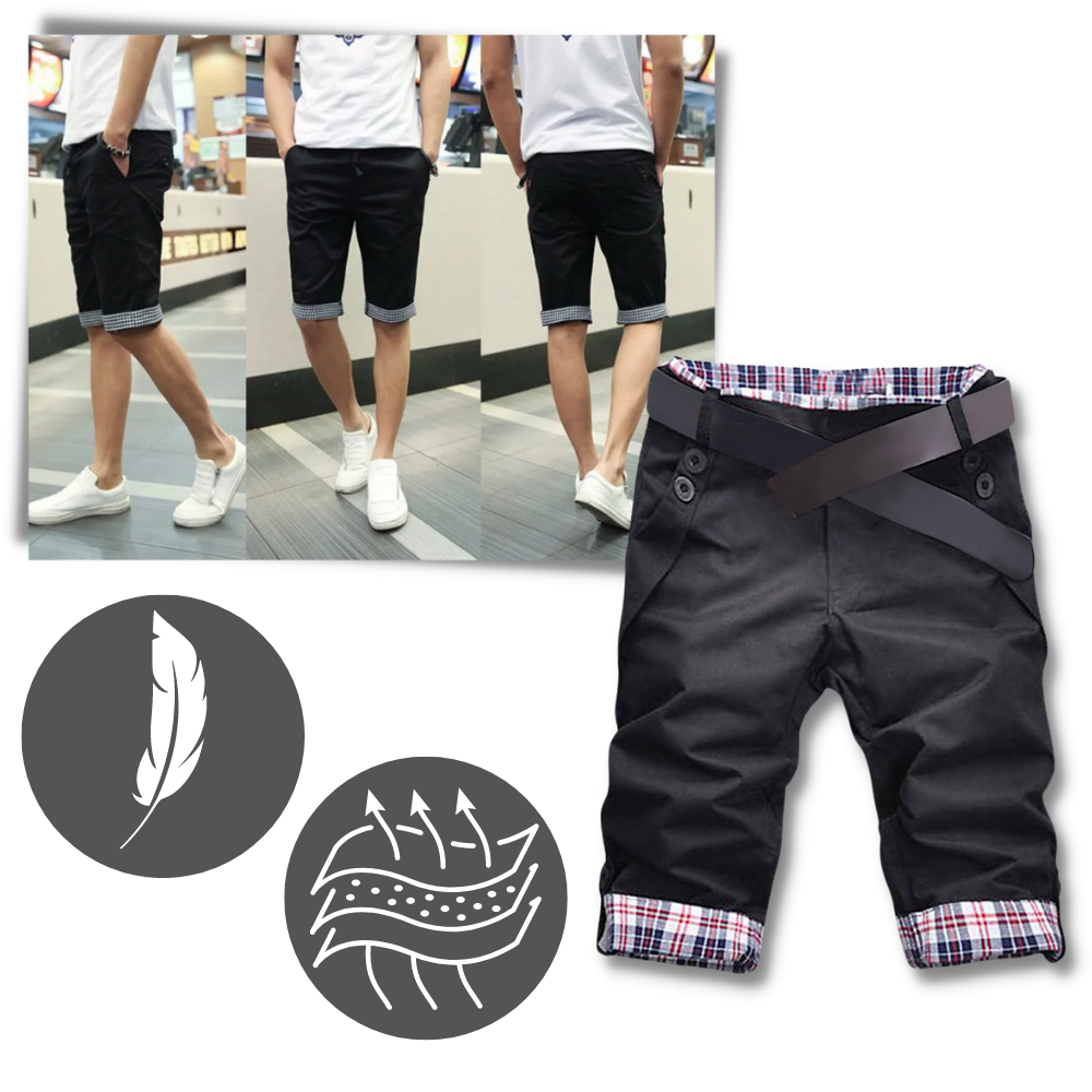 Shorts cargo elegantes para homens da Poseidon, com design confortável e detalhes modernos, ideal para ocasiões casuais.