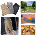 Shorts cargo masculinos da Poseidon, elegantes e versáteis, apresentados em um look casual e sofisticado.