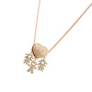 Colar elegante com pingentes de mãe, com charms de um menino e duas meninas, feito pela marca Haribason.