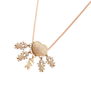 Colar elegante de mamãe com pingentes de um menino e quatro meninas, feito pela marca Haribason, em estilo delicado.