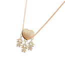 Colar elegante com pingentes para mãe, da marca Haribason, com três pingentes representando suas filhas.