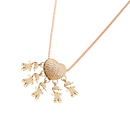 Colar elegante com pingentes para mãe da marca Haribason, com detalhes de cinco meninos, em acabamento sofisticado.