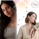 Colar elegante com pingentes para mamãe, acessório de joalheria da marca Haribason, com detalhes sofisticados e charms delicados.