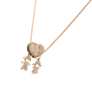 Colar elegante para mãe com pingentes de menino e menina, feito pela marca Haribason, em estilo delicado e sofisticado.