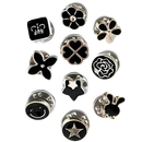 Broches e épinglettes elegantes sem costura da Frcolor com flores pretas, detalhes refinados para acessórios sofisticados.