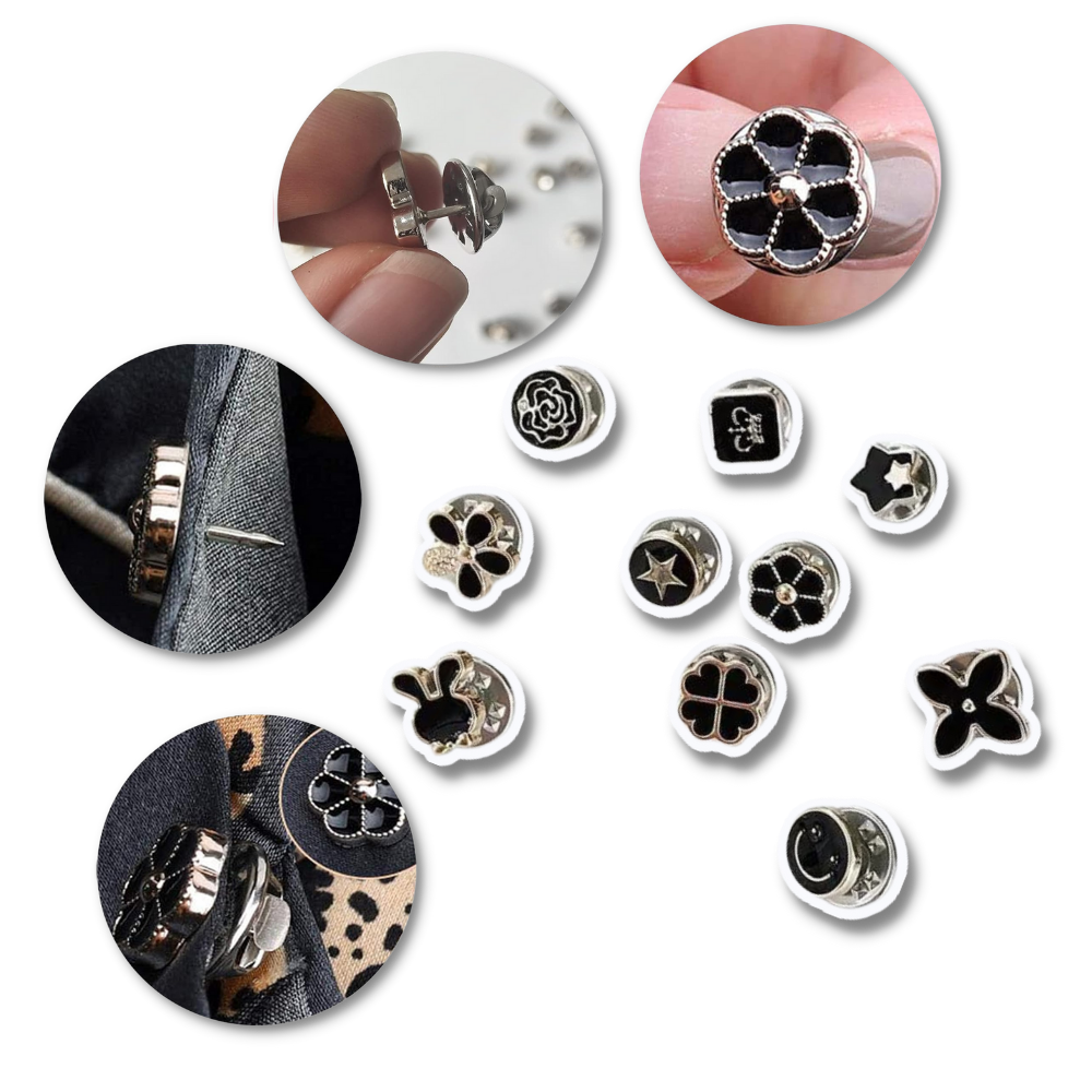 Broches e épinglettes elegantes sem costura da Frcolor, com botões decorativos e acabamento refinado, para acessórios sofisticados