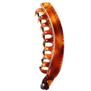 Clips elegantes para cabelo Jiasen, acessório para rabo de cavalo em tom âmbar, com design sofisticado e clássico.