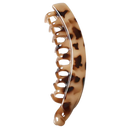 Clips elegantes para cabelo Jiasen em tom bege tartaruga, acessório para prender coque ou rabo de cavalo com estilo.