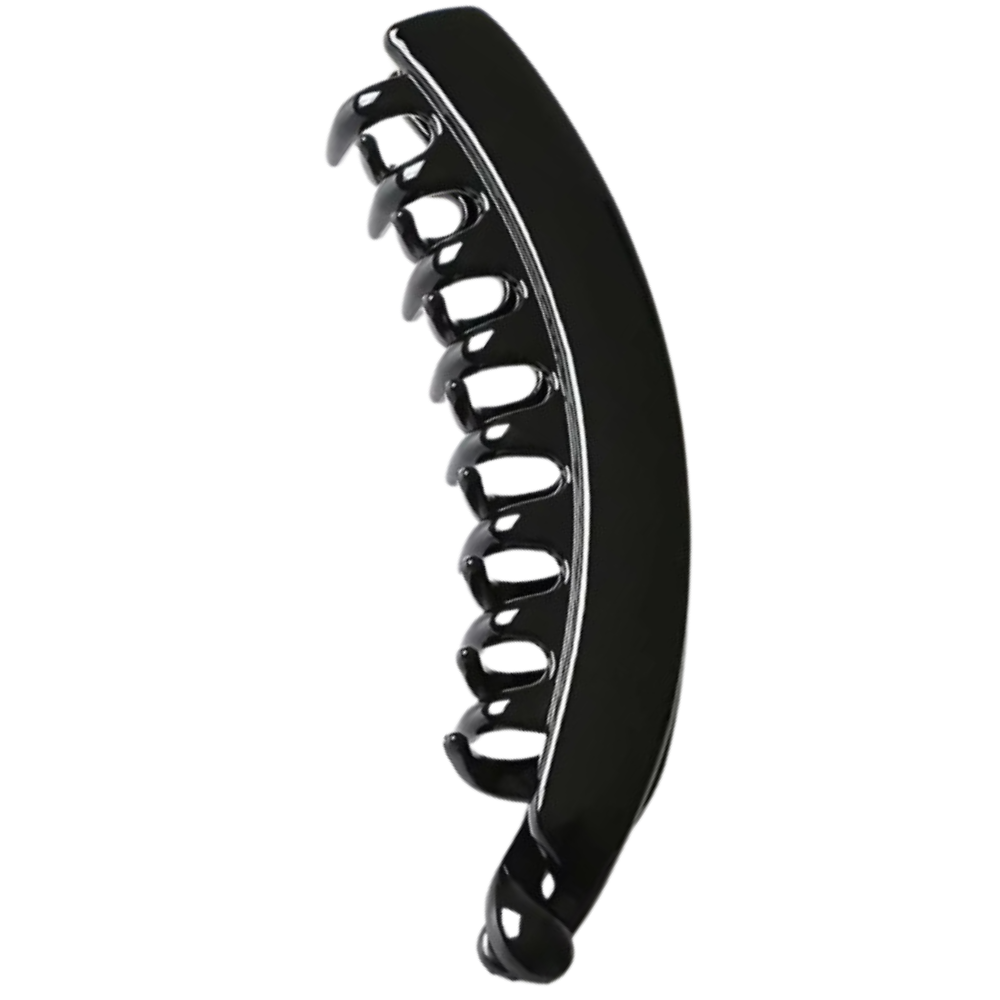 Clips elegantes para cabelo Jiasen, acessório para coques e rabos de cavalo, com acabamento preto sofisticado.