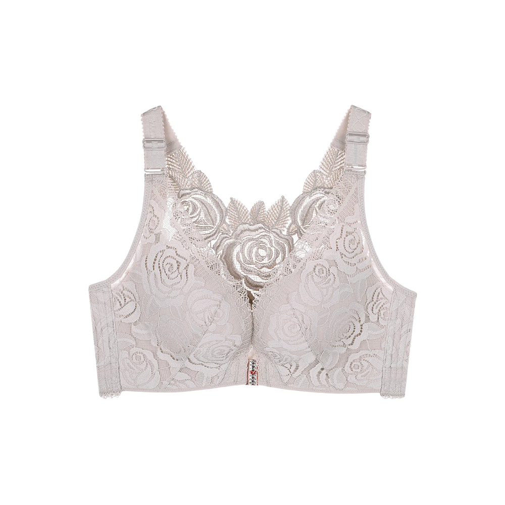 Soutien-gorge push-up elegante em renda na cor bege, marca Spiez, com detalhes delicados e corte que valoriza o busto.