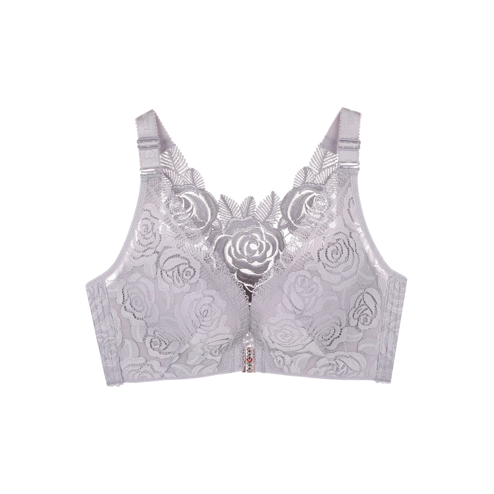 Soutien-gorge push-up elegante em renda cinza da marca Spiez, com detalhes delicados e design sofisticado.