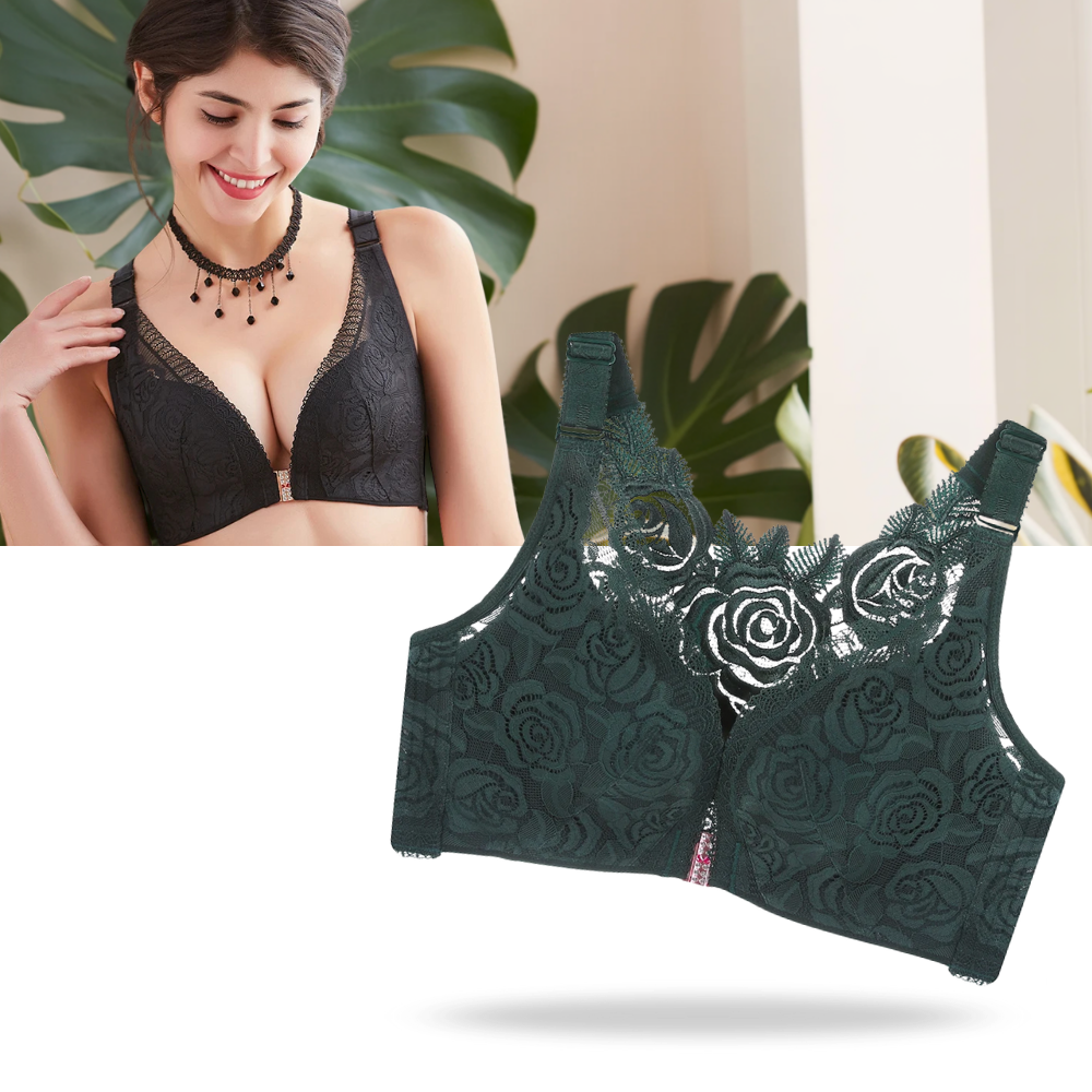 Soutien-gorge push-up elegante em renda rosa da Spiez, com detalhes delicados e design que valoriza a silhueta feminina.