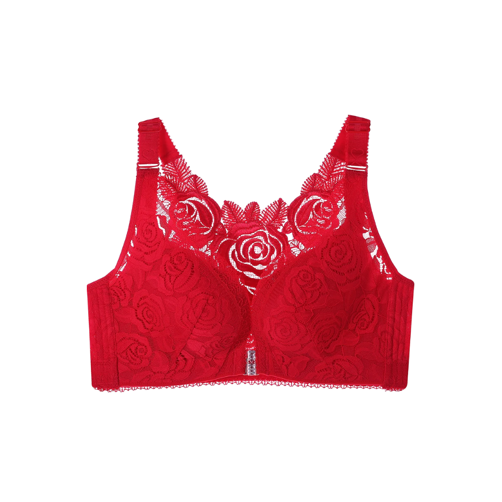 Soutien-gorge push-up elegante da Spiez em renda vermelha, com design delicado e detalhes femininos para lingerie sofisticada.