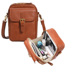 Bolsa transversal elegante e versátil da Matoen, em tom marrom, com detalhes sofisticados para uso diário.