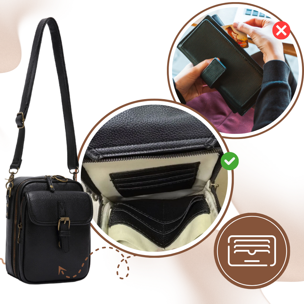 Bolsa transversal vintage da Matoen, elegante e versátil, ideal para uso diário com acabamento refinado.